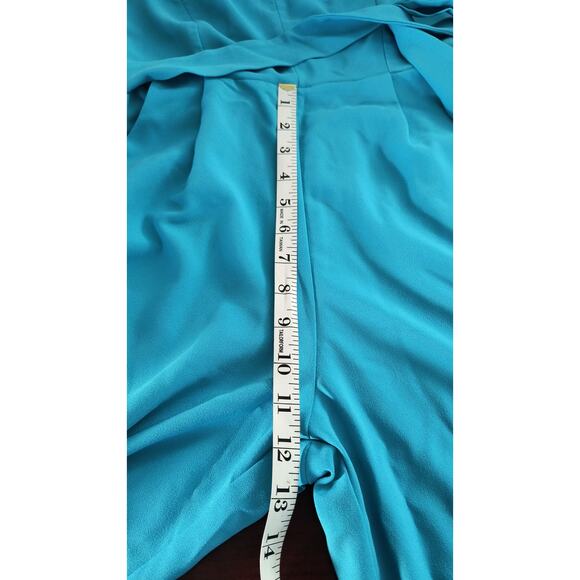 Monteau Los Angeles Strapless Jumpsuit Women's Sz M Blue Belted Pockets Back Zip - Picture 9 of 15